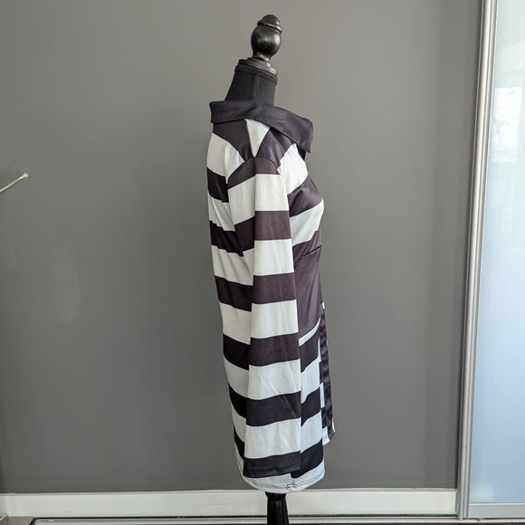 Black and White Striped Women's Dress - Picture 6 of 8